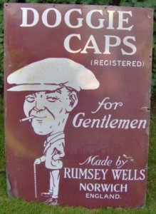 Original RUMSEY WELLS hat shop sign